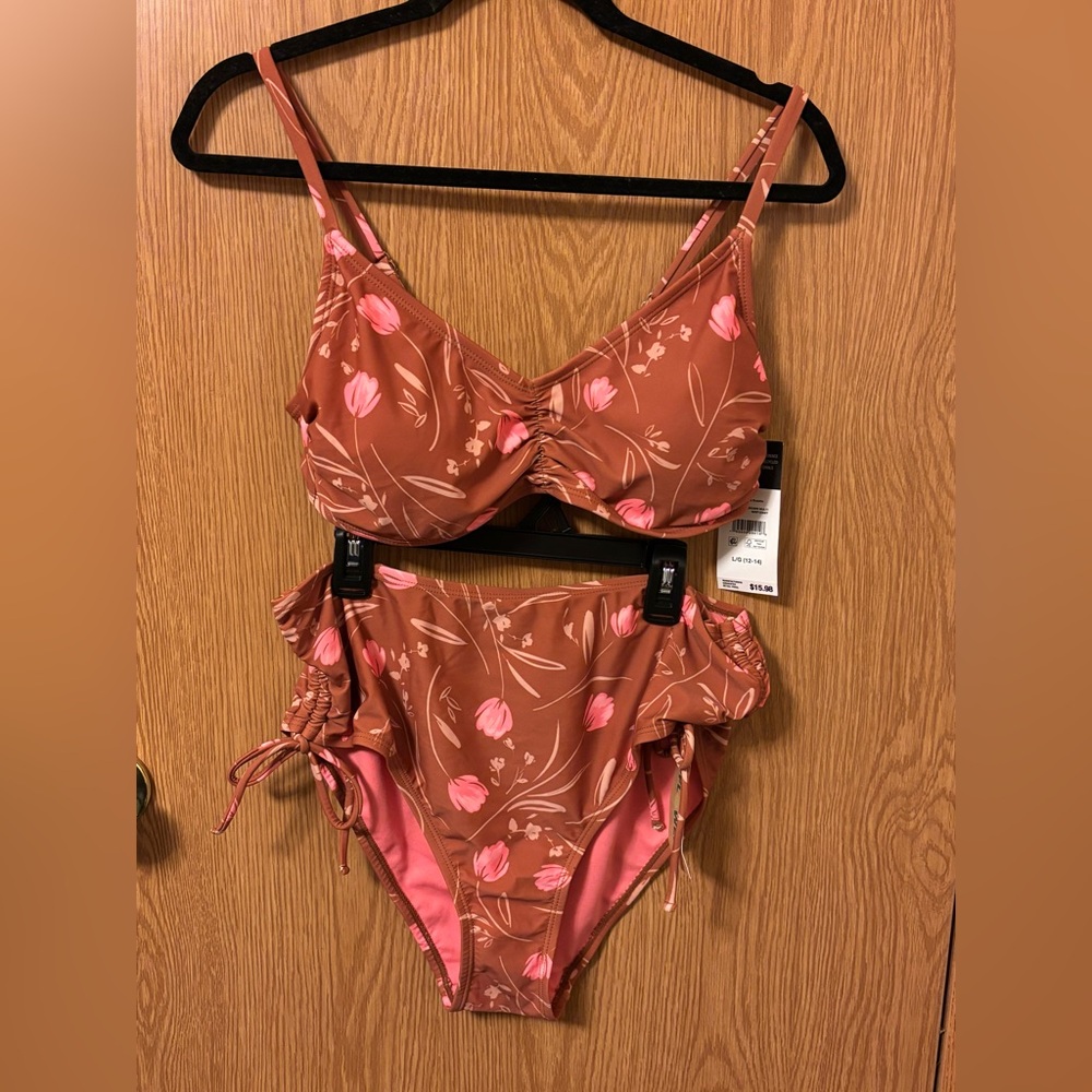 Floral Brown Bikini Set